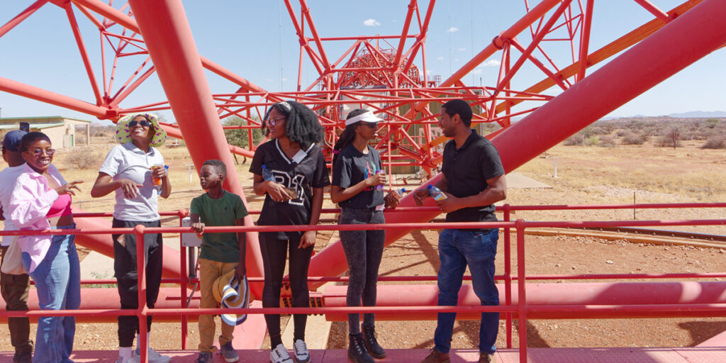 Participants to the software school visit HESS facility